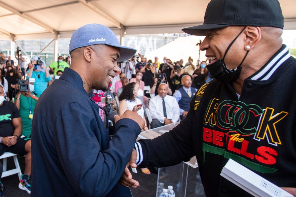 Rap-Legenden unter sich: Nas (l.) und LL Cool J bei der Grundsteinlegung des Universal Hip Hop Museum in New York.