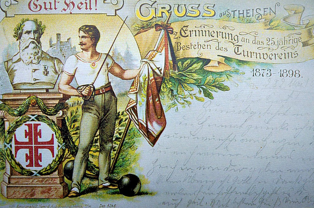 Jubiläumspostkarte von 1898 zum 25. Jubiläum des Turnvereins