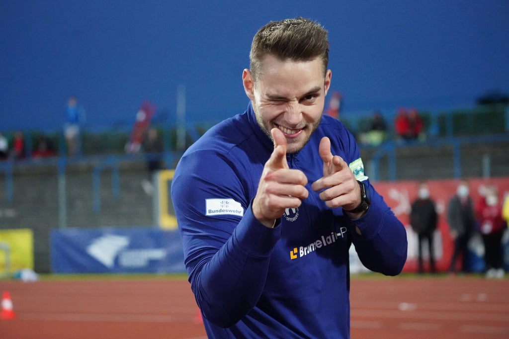 Speerwurf-Star Johannes Vetter sorgte in Dessau für das sportliche Highlight des Abends.