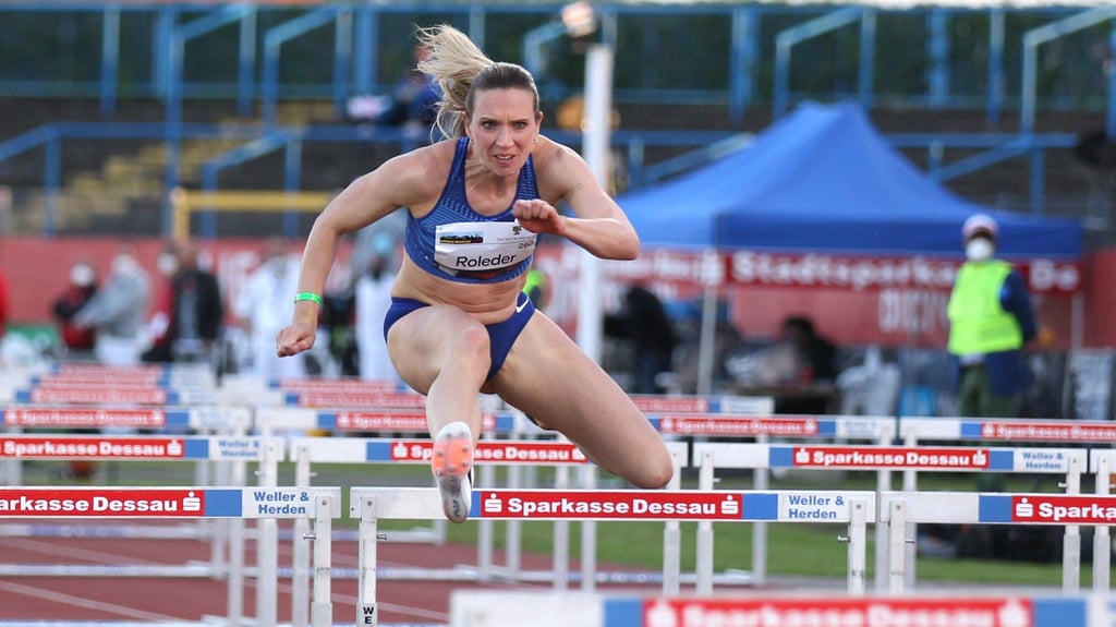 Cindy Roleder lief bei ihrem Comeback in Dessau eine Zeit von 14,02 Sekunden.