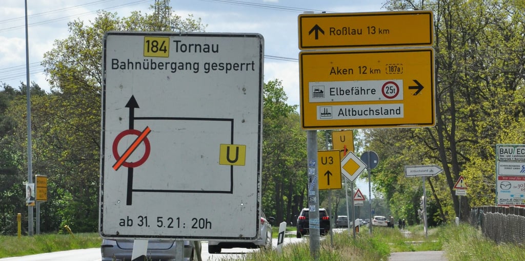 Ab dem 31. Mai ist der Bahnübergang in Tornau, über den die B 184 von Zerbst nach Dessau führt, voll gesperrt.