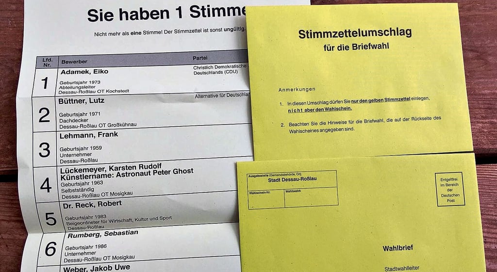 Stimmzettel für die OB-Wahl in Dessau