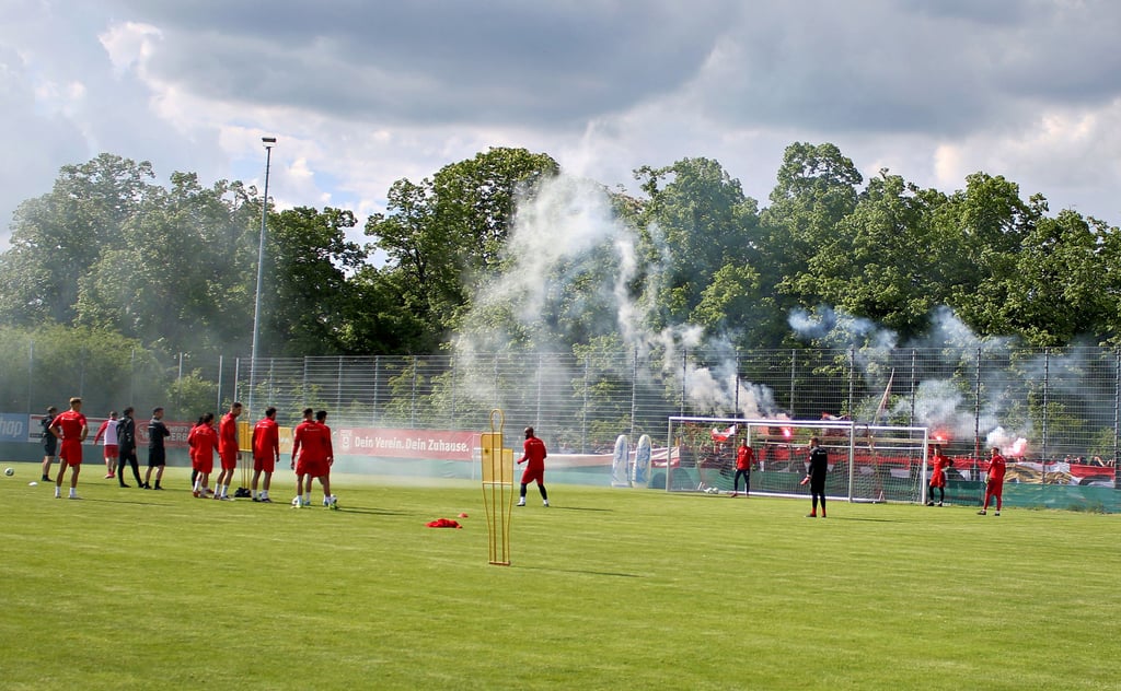Abschlusstraining des Halleschen FC vor dem Qualifikationsspiel gegen Magdeburg