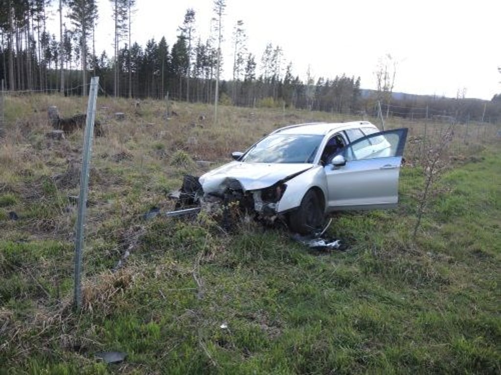 Der Citroen wurde durch das Ausweichmanöver völlig zerstört.