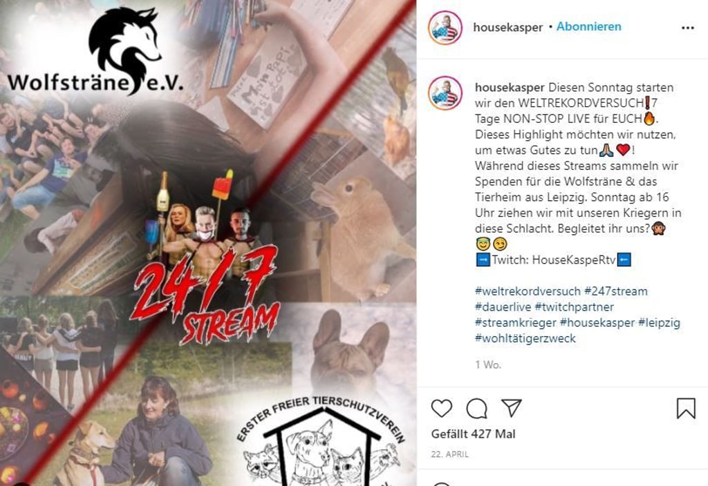 Der Spendenerlös soll an Wolfsträne & das Tierheim aus Leipzig gehen.