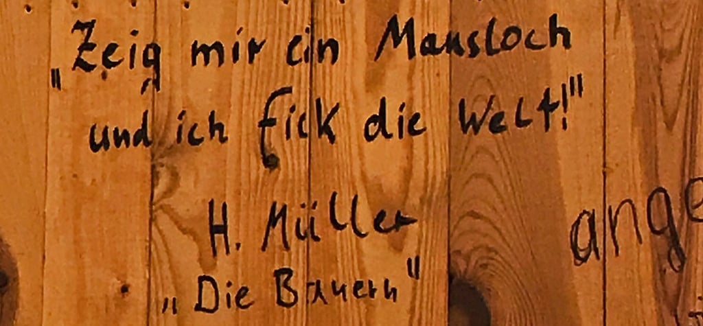 Ein Zitat des Dramatikers Heiner Müller aus der Sammlung von Sodann.