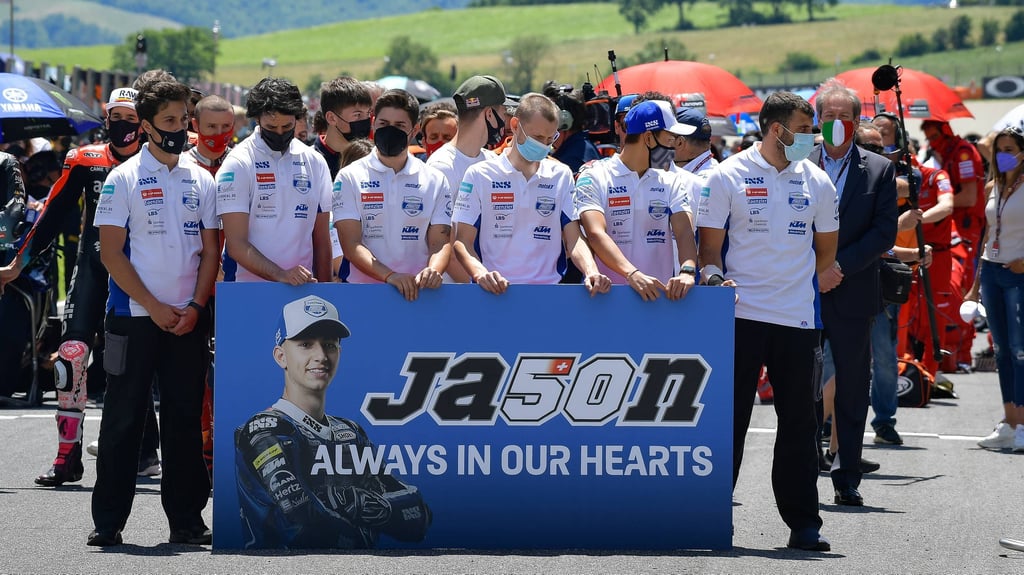 Trauer um den tödlich verunglückten Jason Dupasquier vor dem WM-Rennen in Mugello.