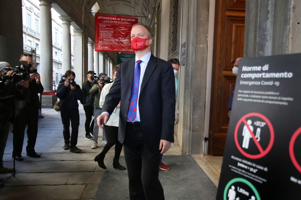 Direktor Eike Schmidt bei der Wiedereröffnung der Uffizien in Florenz.
