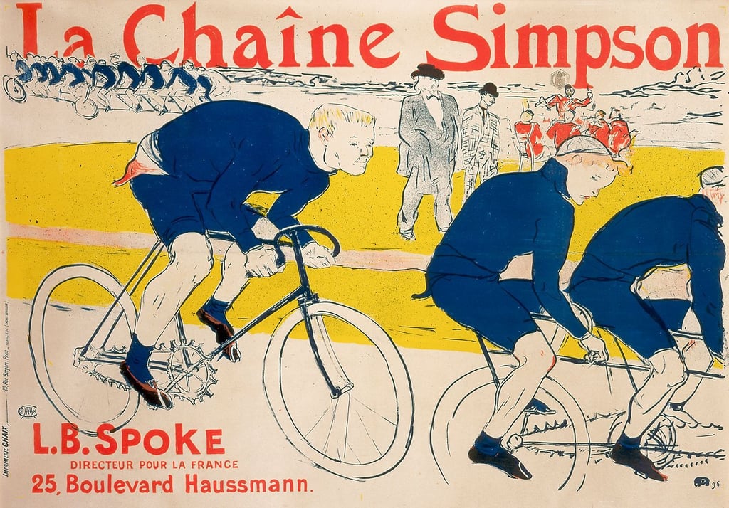 Henri de Toulouse-Lautrac: „La Chaîne Simpson“, 1896, 87 × 121 cm, Lithografie in Pinsel, Kreide und Spritztechnik, Musée d’lxelles-Bruxelles