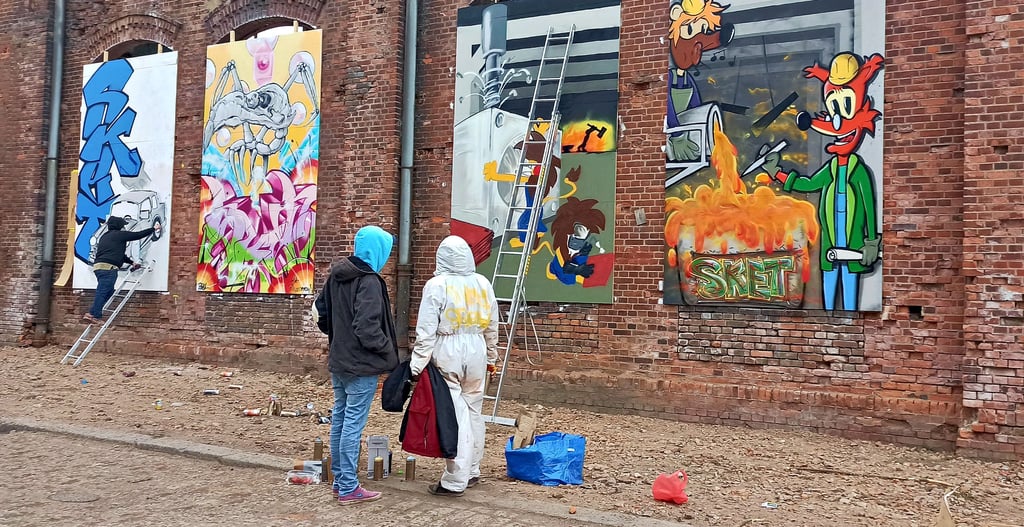 Graffiti-Künstler erinnern mit ihren Bildern an die Zeit des Sket.