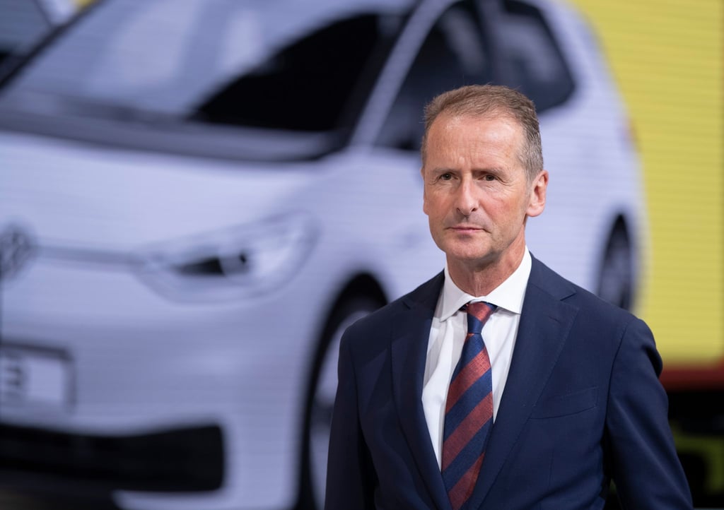 Herbert Diess, Vorstandsvorsitzender der Volkswagen AG, am Stand von Volkswagen auf der IAA.
