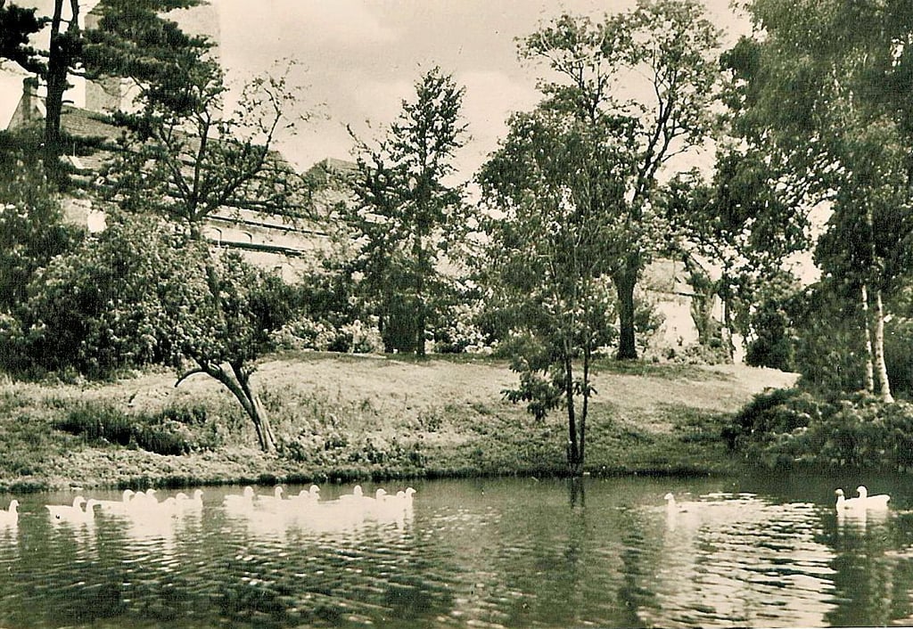 Idylle pur zeigt diese alte Ansicht vom Amtsgarten mit Blick auf die Burg.