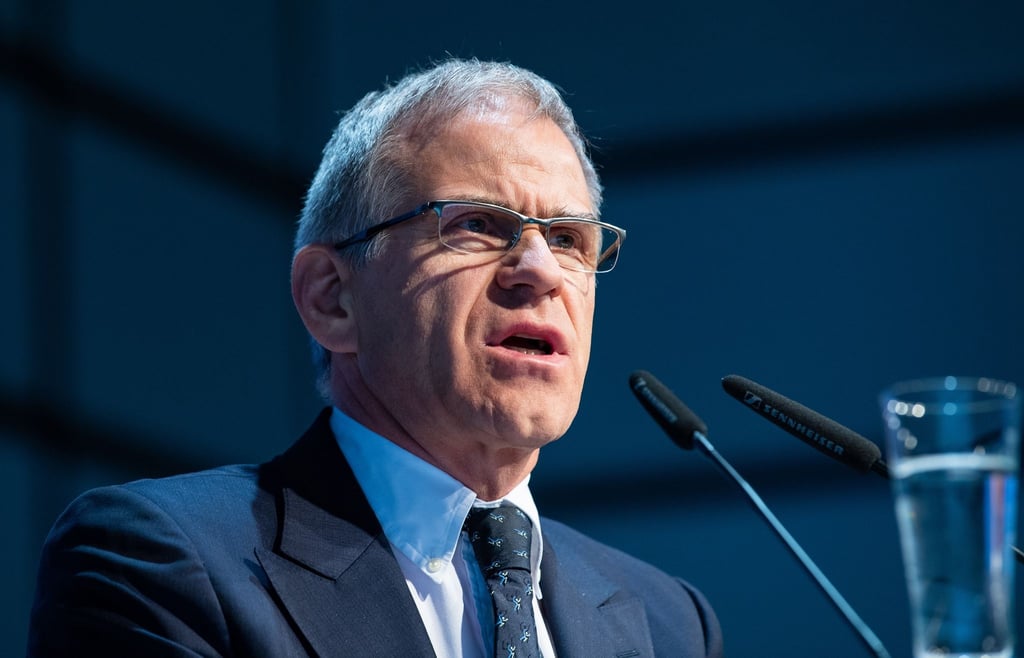 Martin Engelhardt auf der Mitgliederversammlung des DOSB im Jahr 2018.