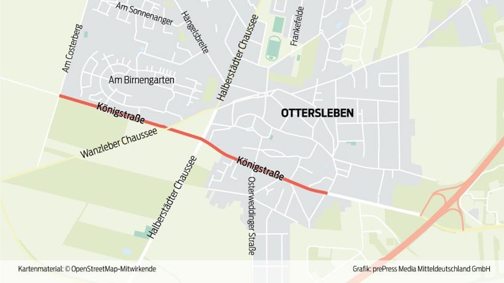 Die Königstraße ist eine der Hauptverkehrsachsen im Magdeburger Stadtteil Ottersleben.