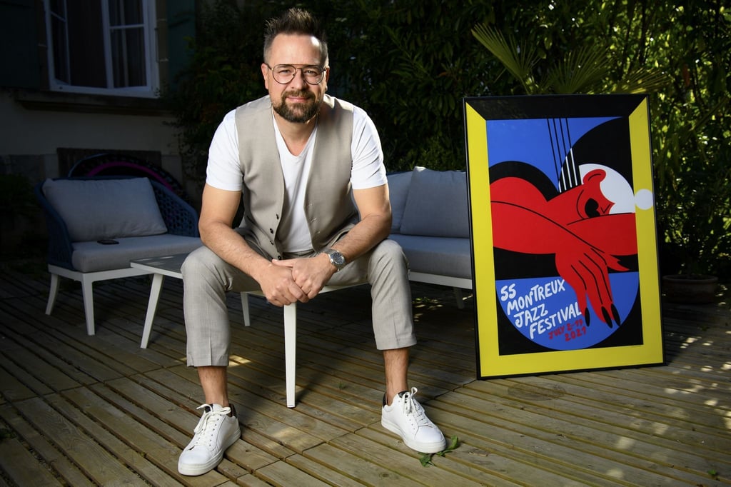 Mathieu Jaton, Direktor des Montreux Jazz Festivals, während der Vorstellung des Programms des kommenden Montreux Jazz-Festivals.