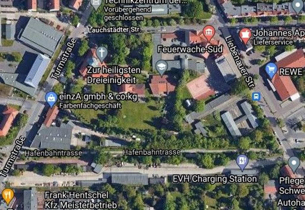 Stadtgebiet an der Hafenbahntrasse