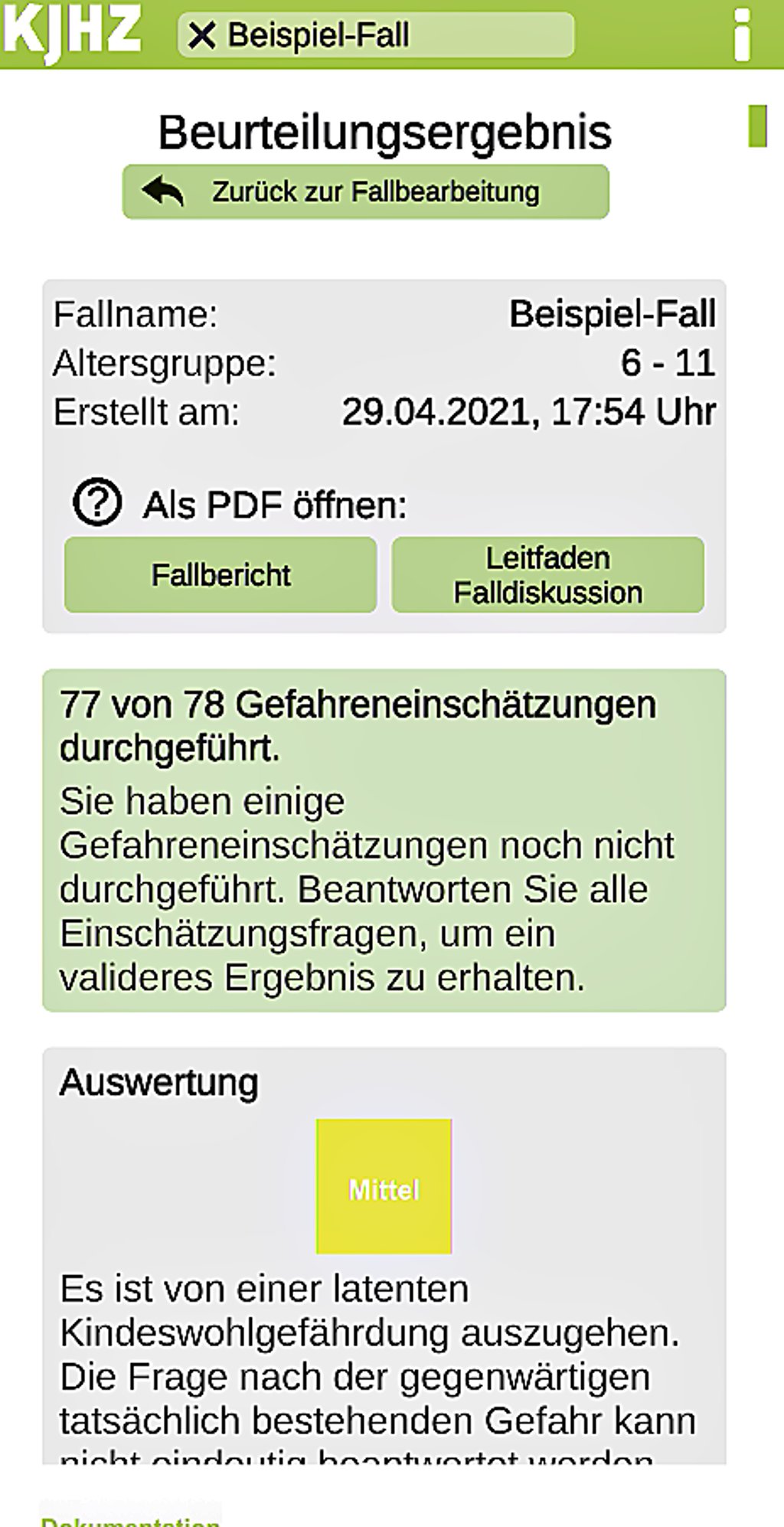 ... und daraus eine Auswertung generiert.