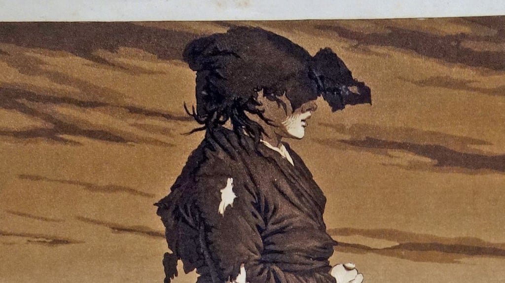 Betteljunge mit gefalteten Händen: Aquatinta von Ludwig Buchhorn, 1804