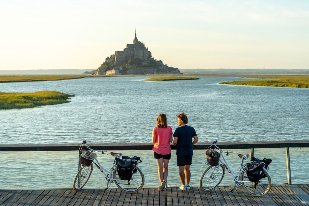 Der Küstenradweg Vélomaritime führt auch am Mont-Saint-Michel vorbei.