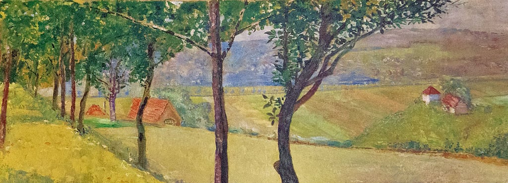 Die Kirschallee nahe des Max-Klinger-Hauses malte der Künstler sowohl in Aquarell als auch in Öl.