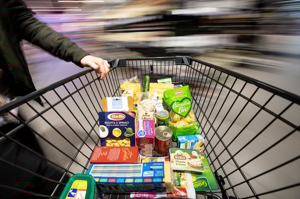 Einkaufswagen im Supermarkt