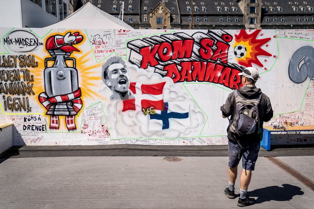 Christian Eriksen als Graffiti in Kopenhagen.