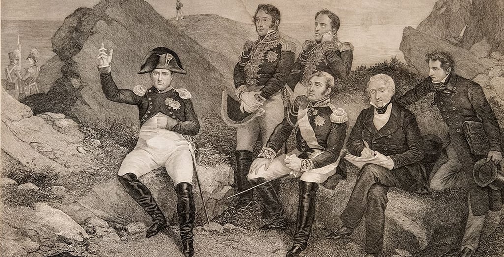 In der Sonderausstellung zu sehen: ein Bild, das Napoleon mit seinen Getreuen auf der Verbannungsinsel Sankt Helena zeigt.