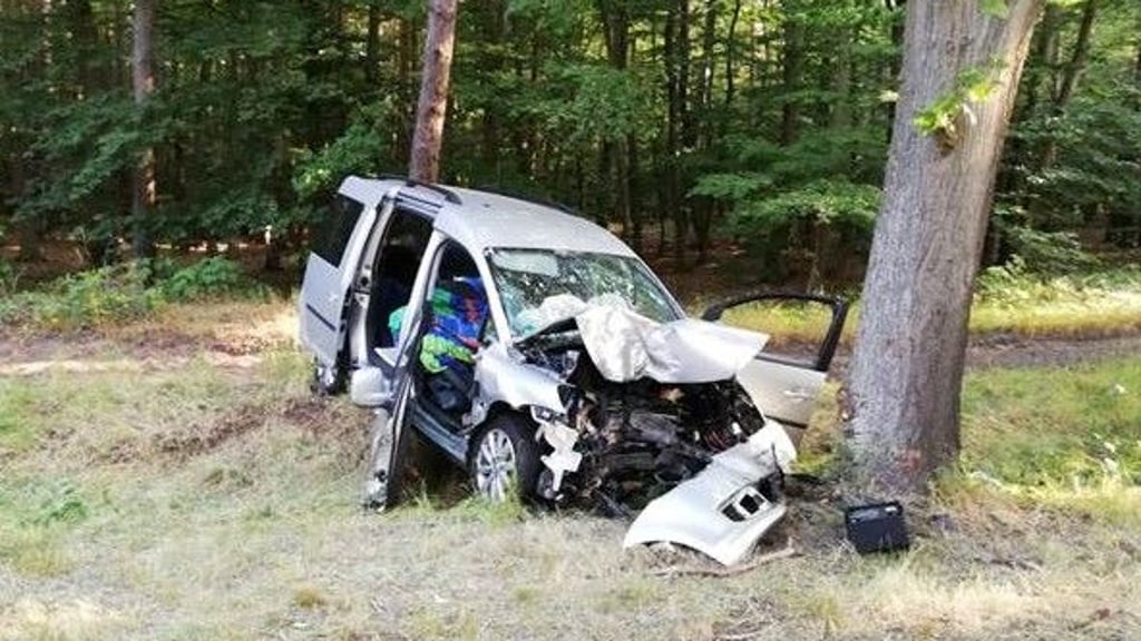 Bei einer Kollision mit einem Baum Im Landkreis Stendal wurde ein VW-Caddy völlig zerstört - eine Person verstarb.