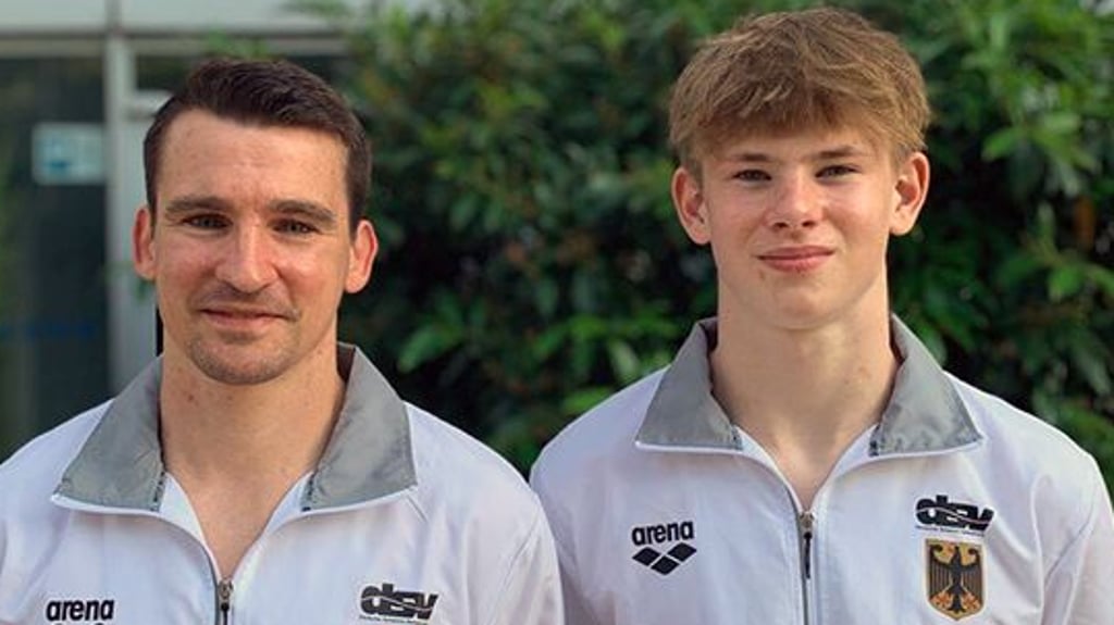 Trainer Norman Becker (l.) und Jonathan Schauer.