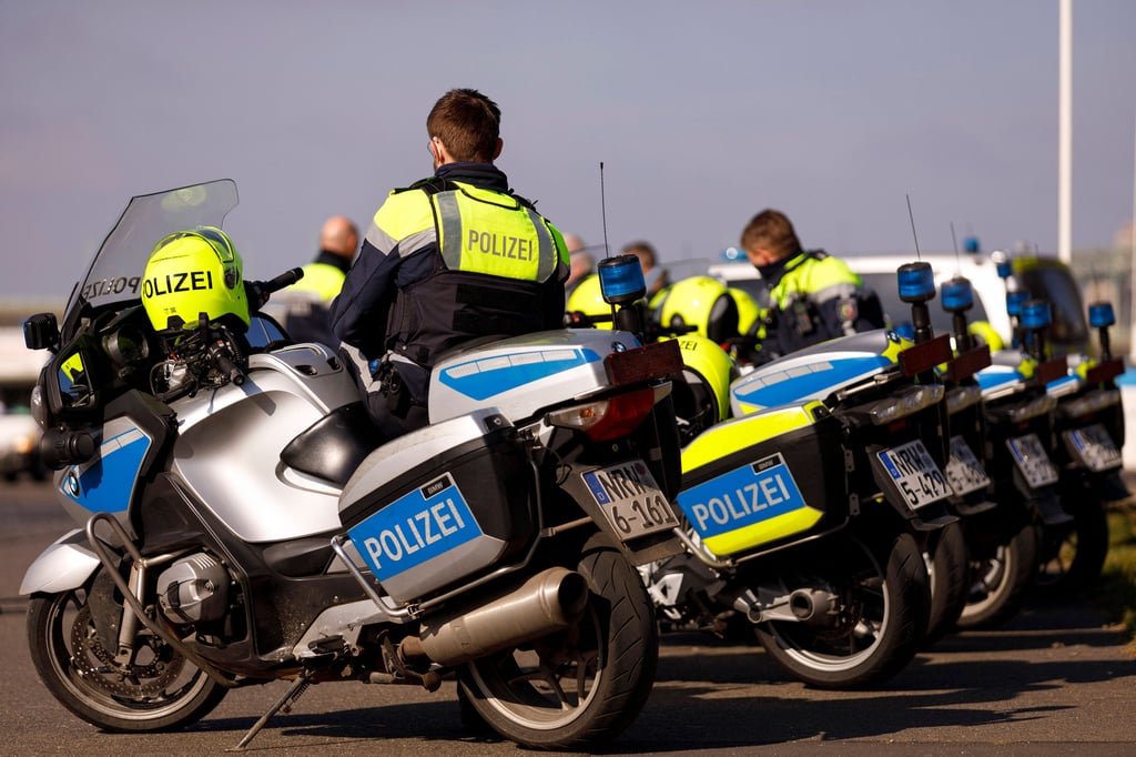 Motorradeinheit der Polizei.