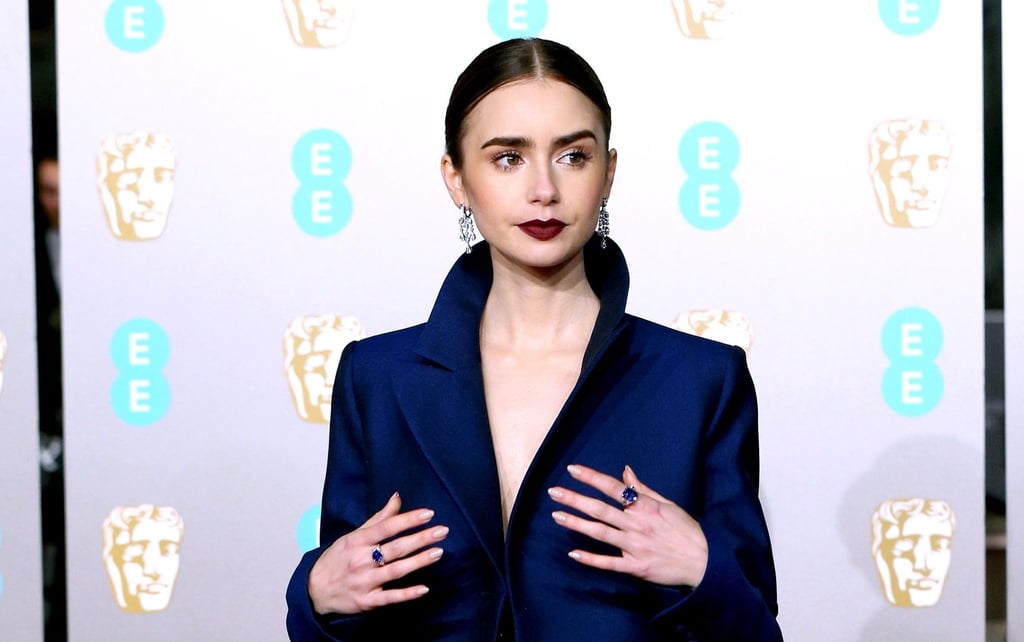 Die US-Schauspielerin Lily Collins kommt zu der 72. BAFTA Preisverleihung in der Royal Albert Hall.