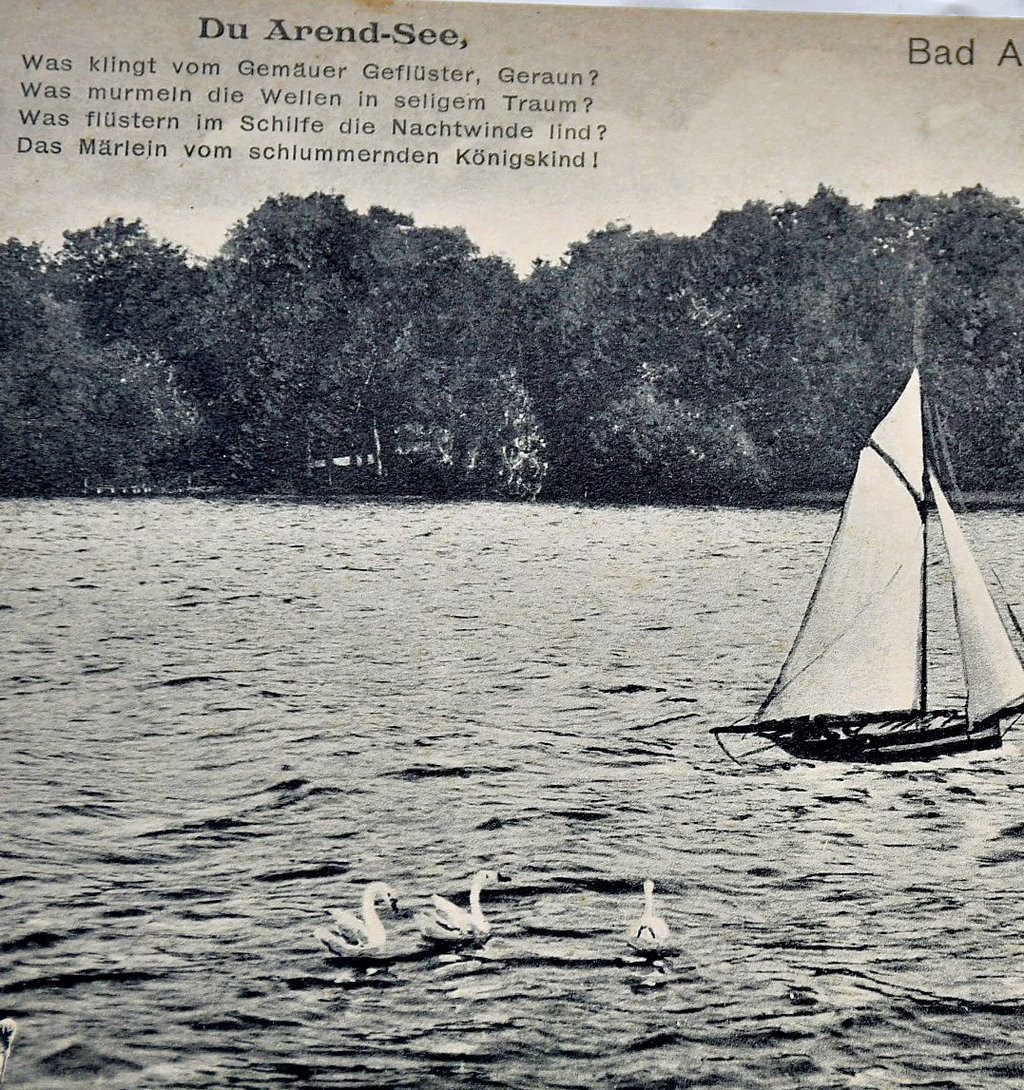 Ausschnitt von einer alten Postkarte, auf der das Gedicht vom Arendseer Königskind gedruckt wurde. 