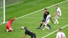 Englands Raheem Sterling trifft zum 1:0 gegen Deutschland.