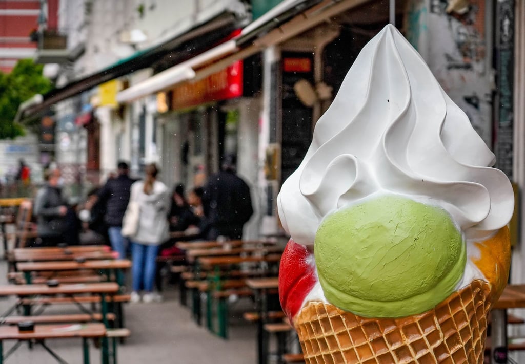 Ein Eiscafe im Hamburger Schanzenviertel.