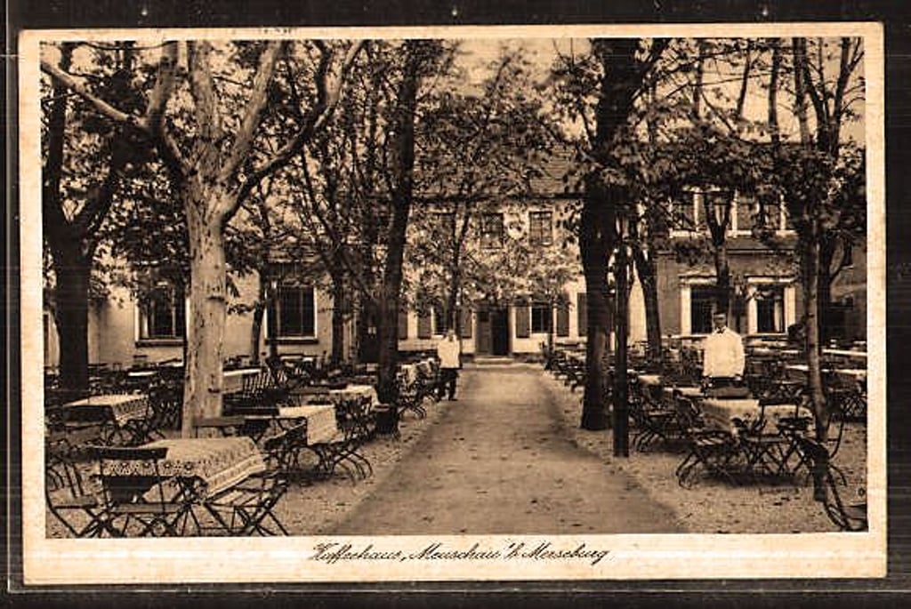 Postkarte mit Kaffeehaus Meuschau