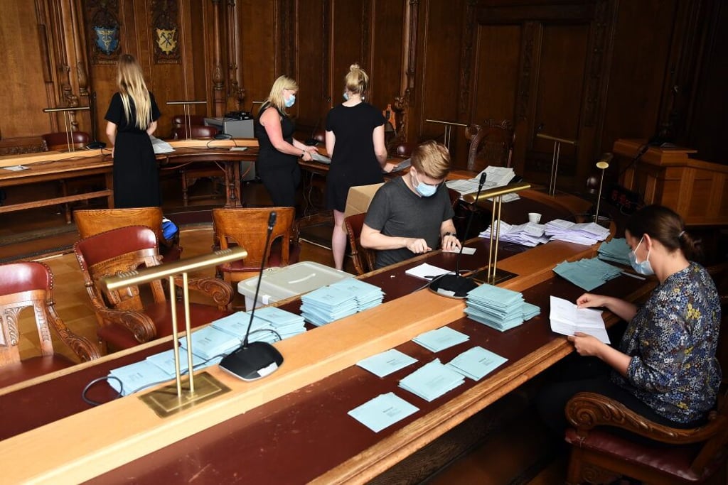 Auszählung im Köthener Rathaus.