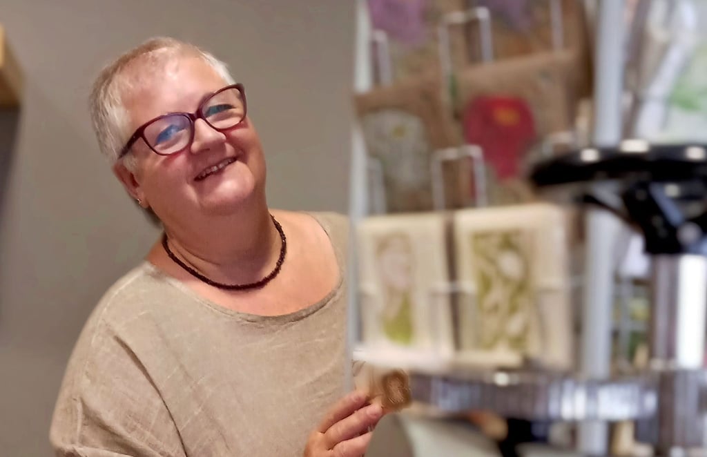 Karin Böhmer hat Werkstatt und Laden in der Bockstraße 1 in Quedlinburg eingerichtet.