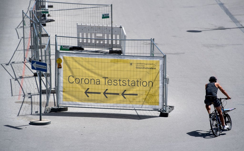 Corona-Teststation auf der Theresienwiese in München. Die Sieben-Tage-Inzidenz steigt seit einigen Tagen wieder leicht an.