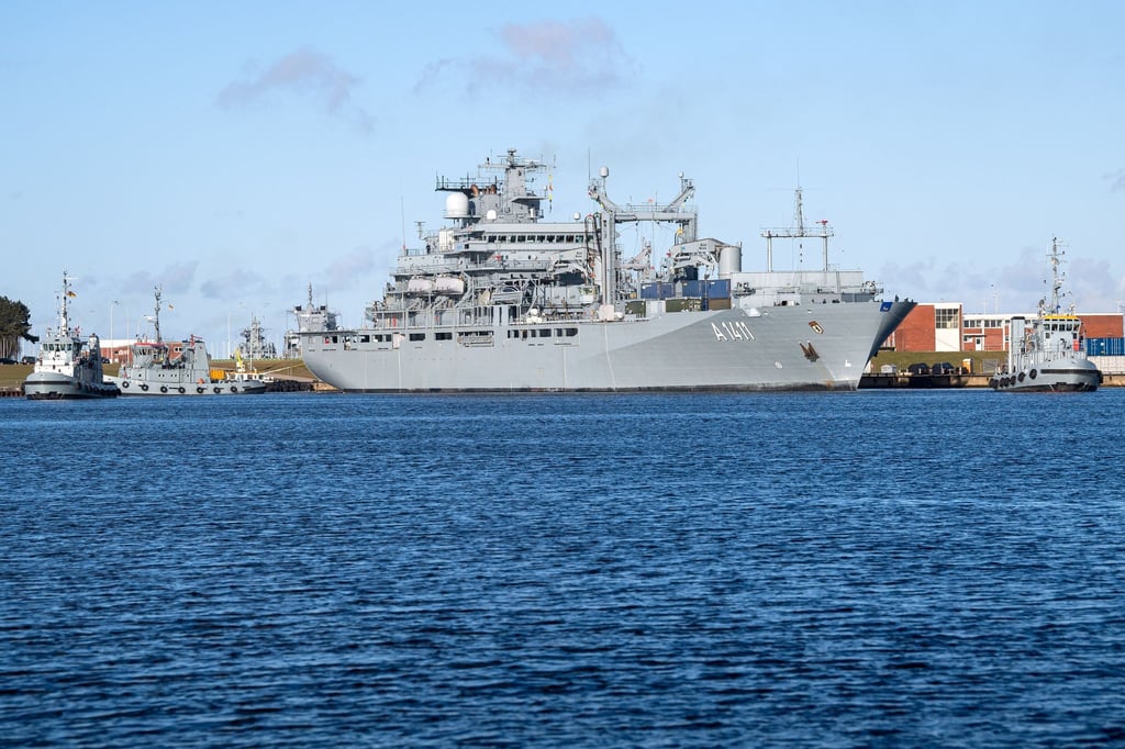 Das Marineschiff „Berlin“ ist im März 2021 auf dem Weg zum EU-Einsatz im Mittelmeer.