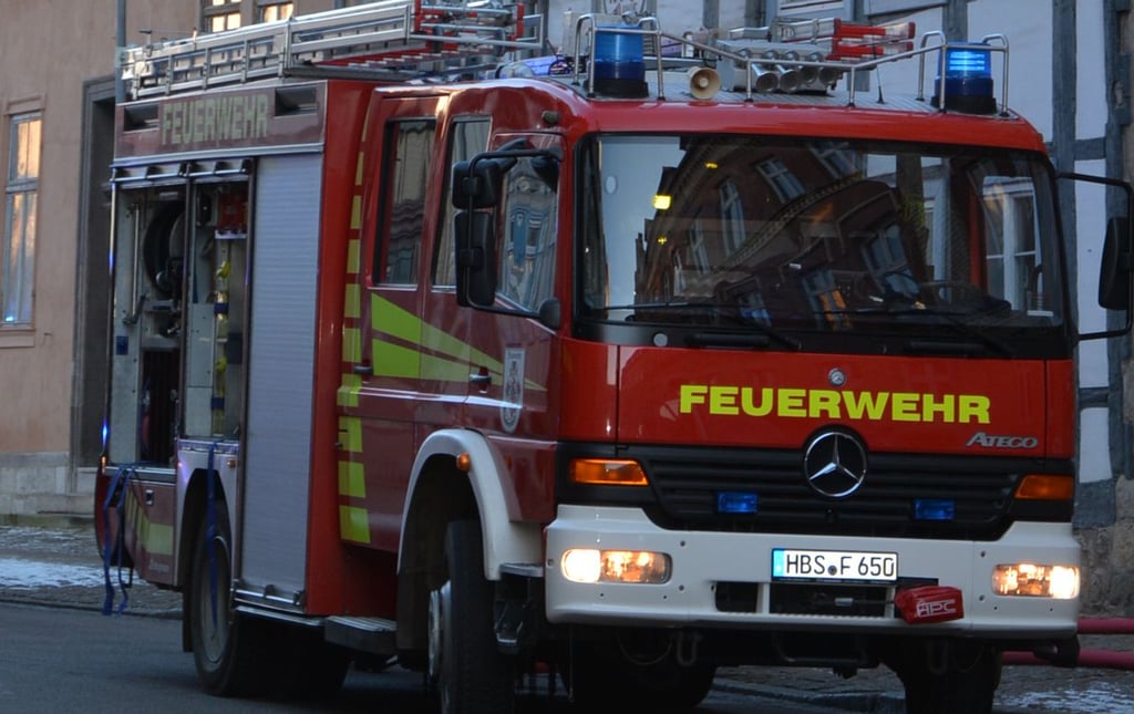 Feuerwehreinsatz in Halberstadt.
