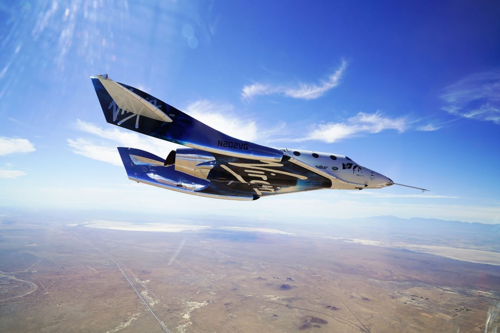 Das Raumschiff VSS Unity des Unternehmens Virgin Galactic.