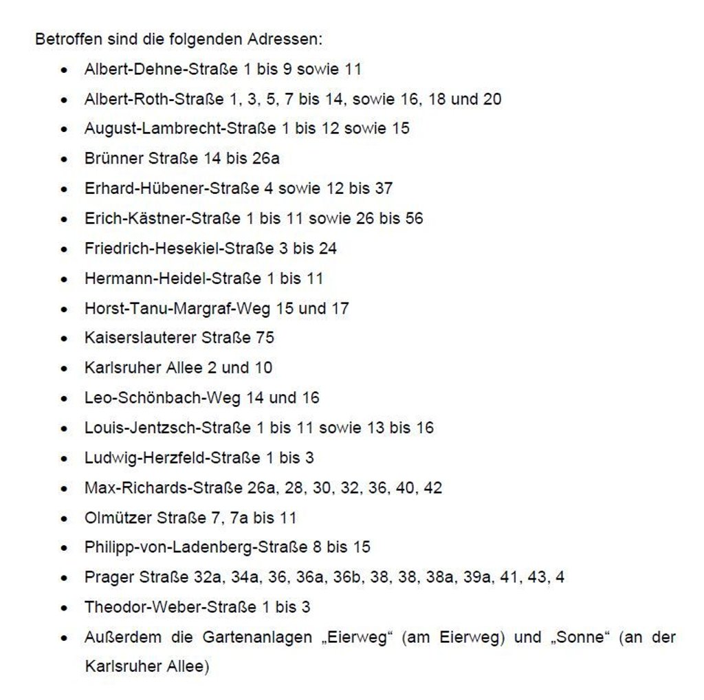 Diese Straßen sind von der Evakuierung betroffen.