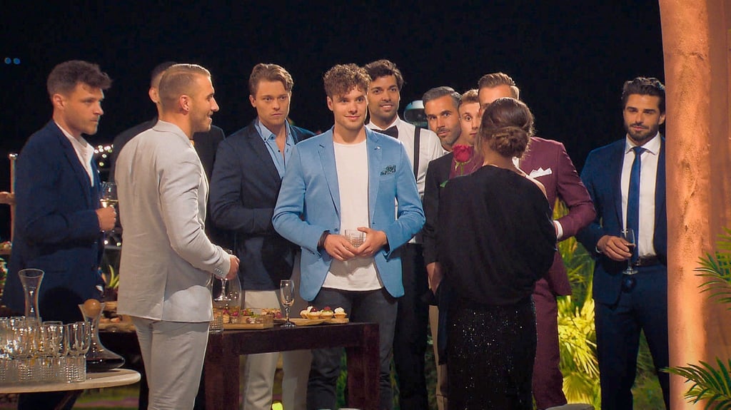 V.l.: Dominik, Lars, Niko Cenk, Maurice, Raphael, Leon, Max, Niko, Bachelorette Maxime, Maximilian, Kenan