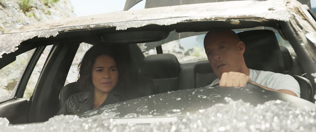 Michelle Rodriguez als Letty neben Vin Diesel als Dom in einer Szene des Films „Fast & Furious 9“.