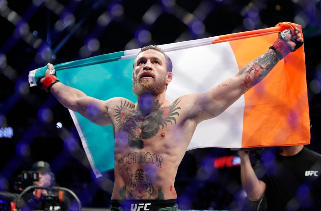 Conor McGregor feiert in Las Vegas seinen Sieg über Donald Cerrone (2020).