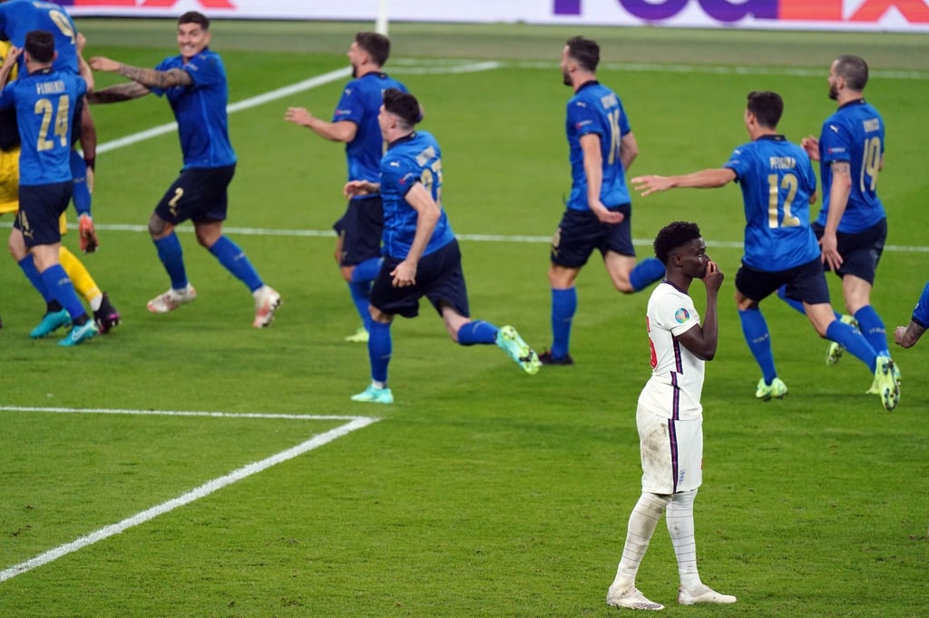 Englands Bukayo Saka nach seinem verschossenen Elfer bei der EM.