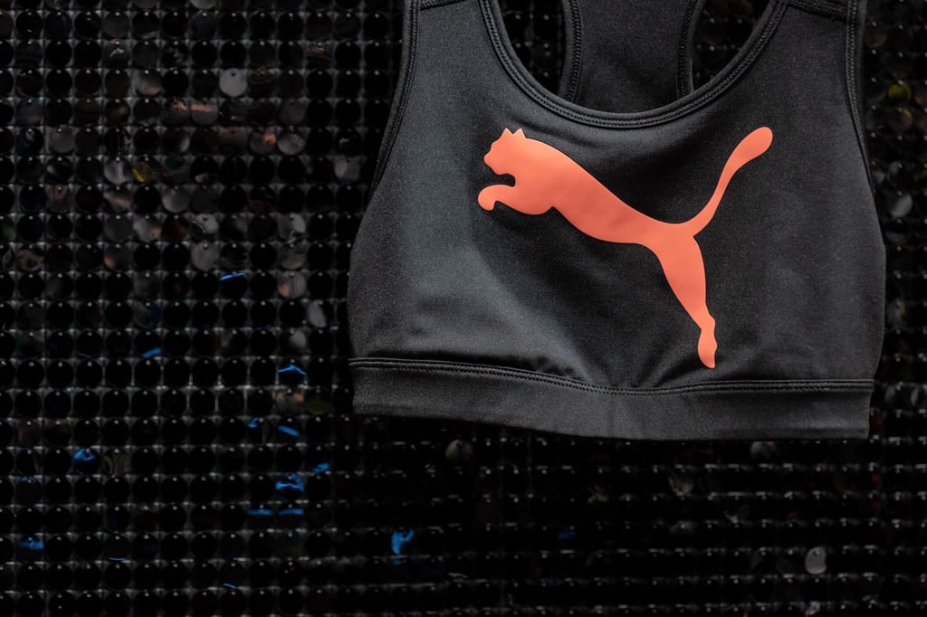 Bustier mit Herstellerlogo: Der Puma setzt zum Sprung an.