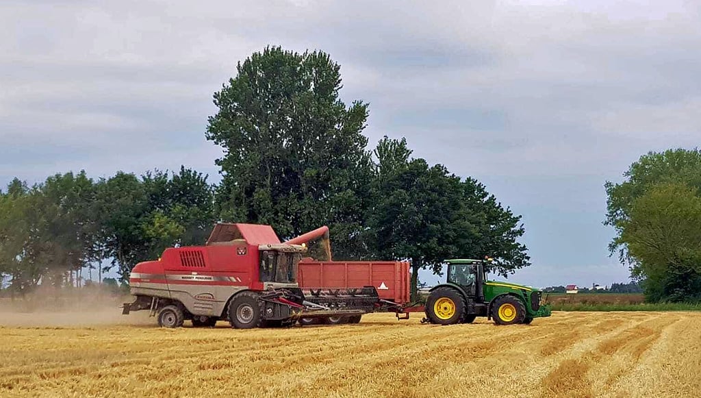 Die Erntefahrzeuge des Landguts „Grüne Aue“ konnten witterungsbedingt erst am Montag zur Ernte der Wintergerste ausfahren.