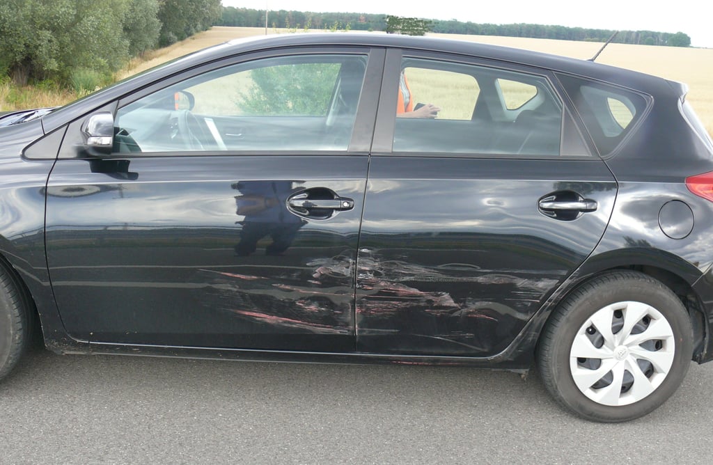 Das beschädigte Auto in Miltern.