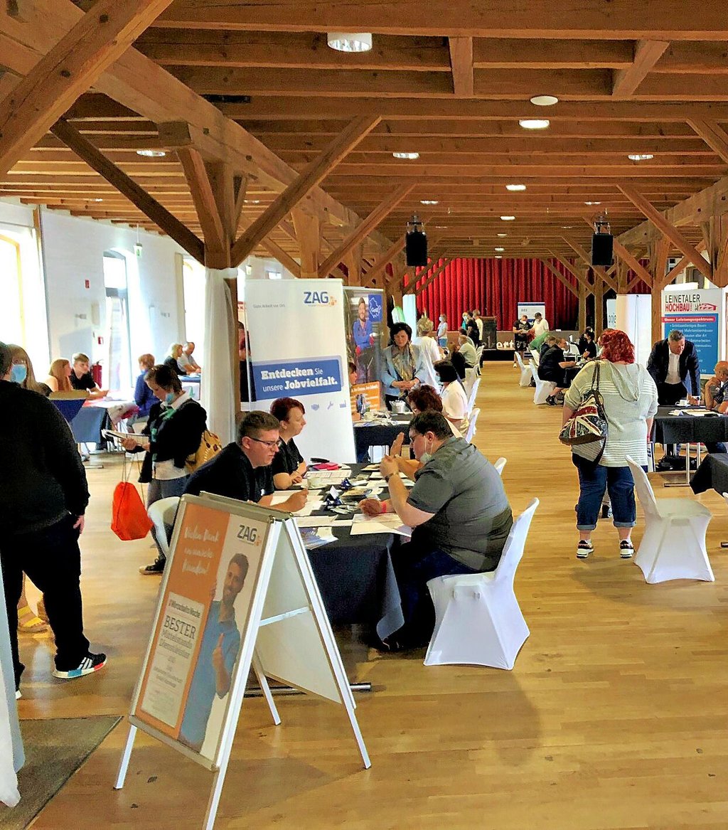 Beim Jobspeeddating im Hotel „An der Klosterpforte“ in Helfta.